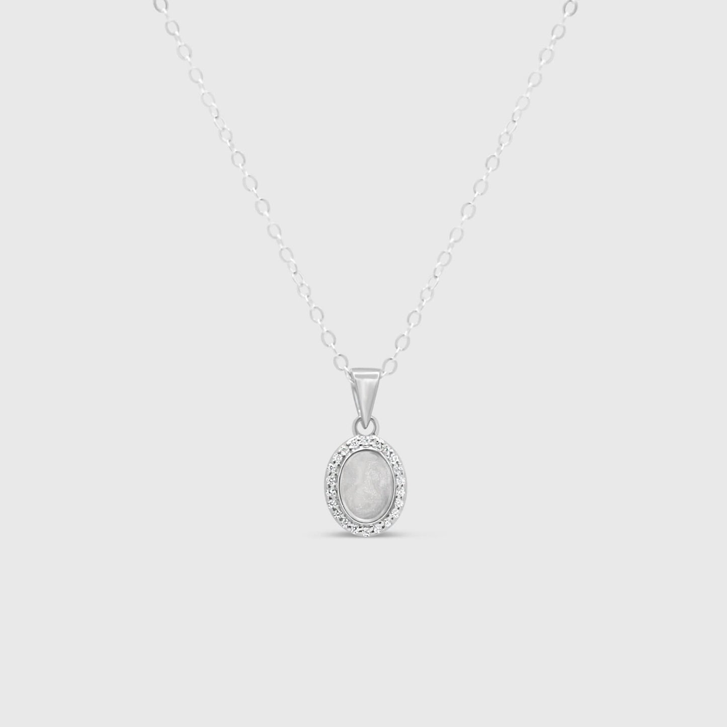 Oval Halo Necklace - Memorial Diamond Collection