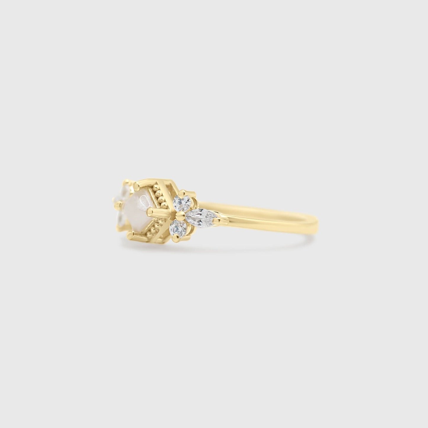 Dainty Square and Marquise Ring