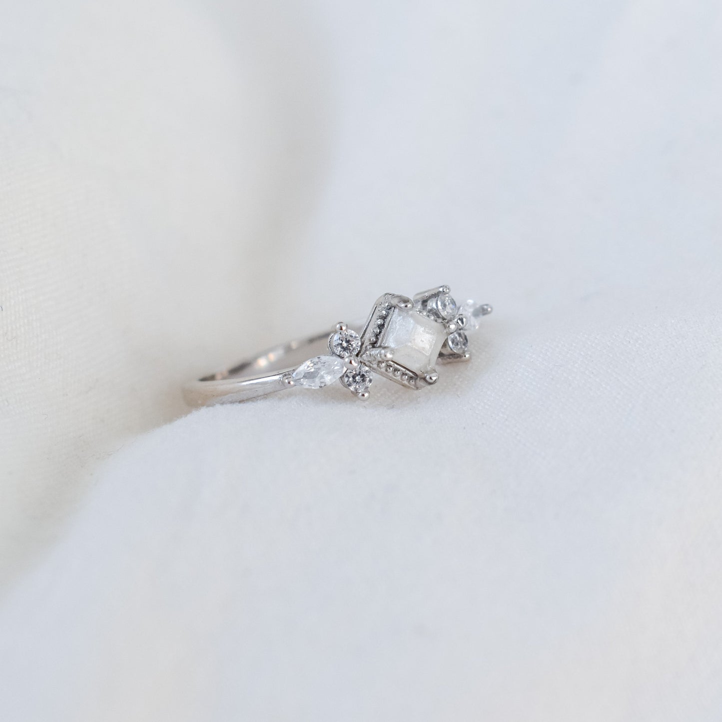 Dainty Square and Marquise Ring