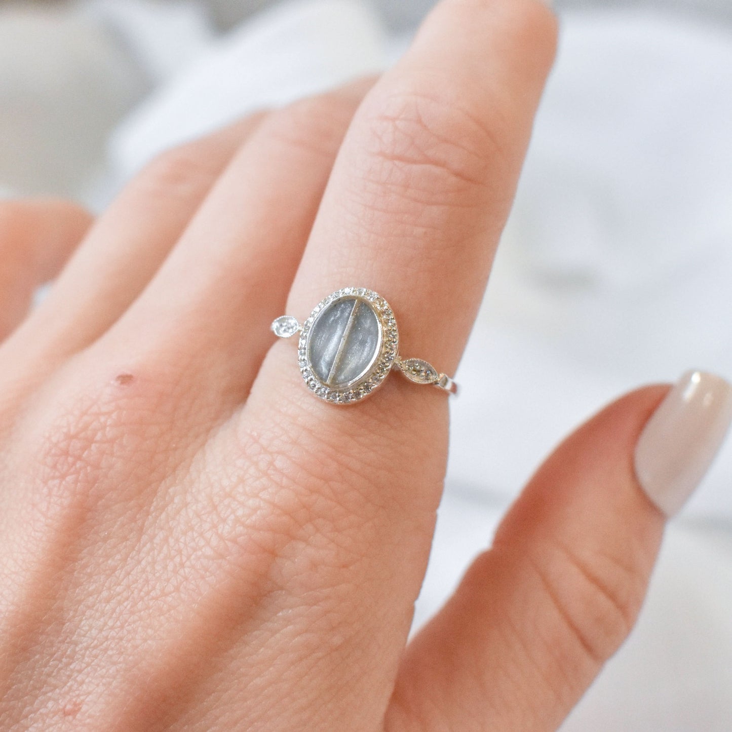 Split Stone Oval Ring