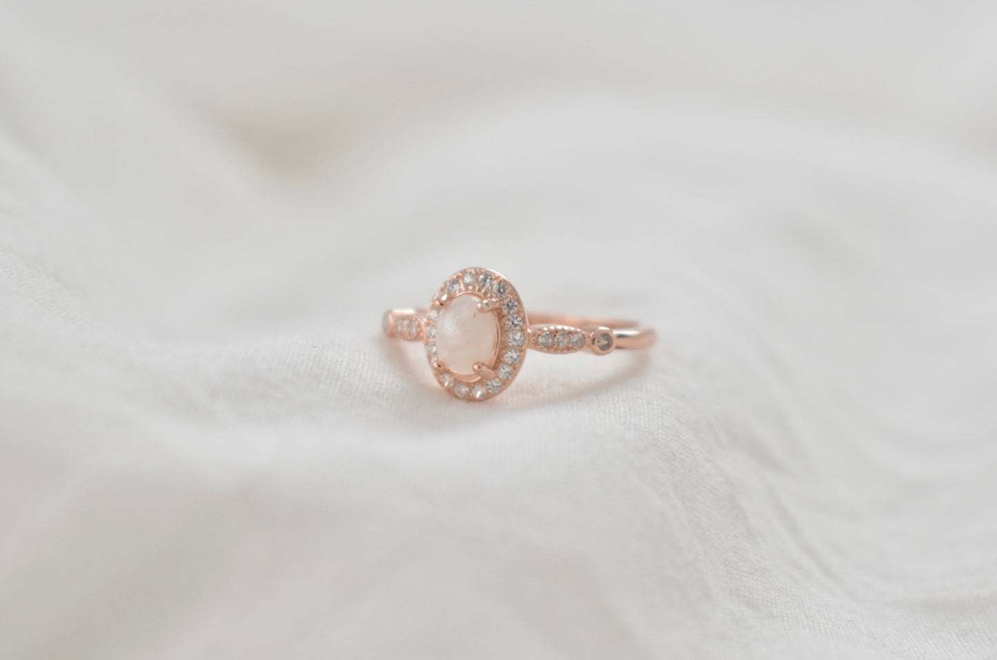 Dainty Oval Gemstone Ring
