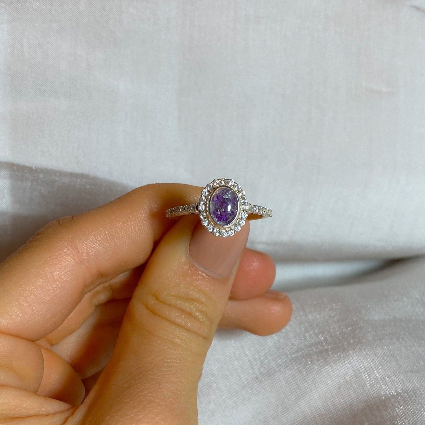 Sterling Silver Oval Gemstone Ring
