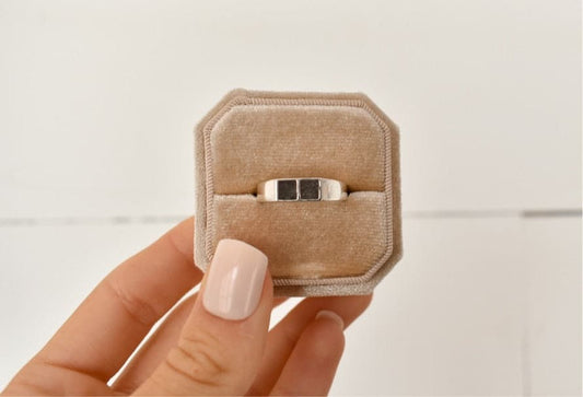 Thin Two Stone Rectangle Ring