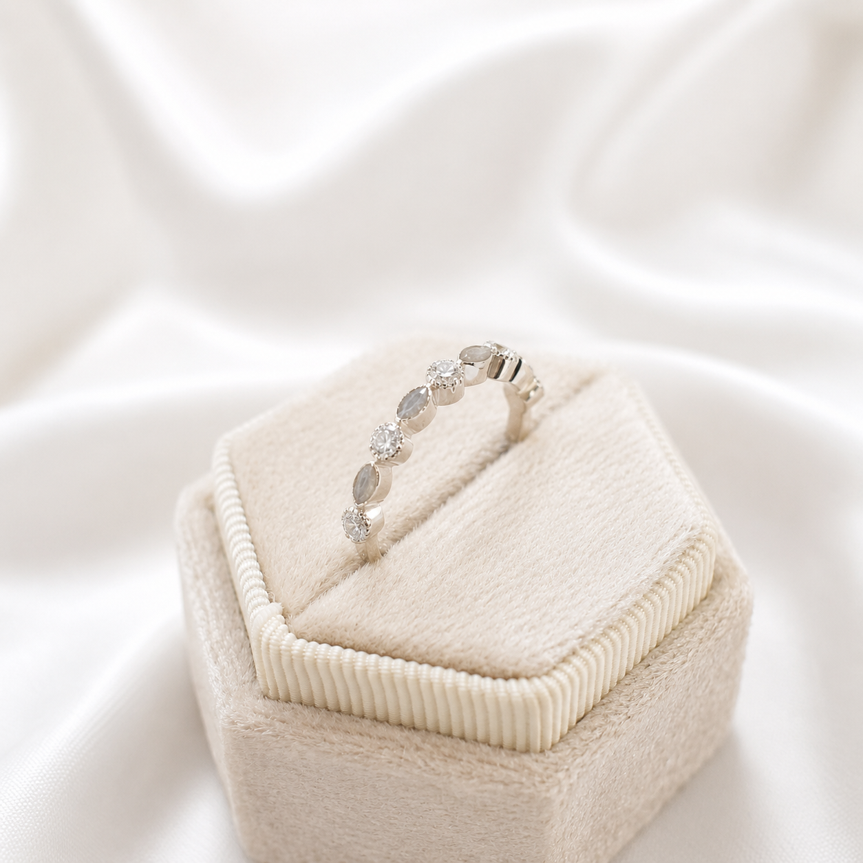 Marquise Gem Eternity Half Band