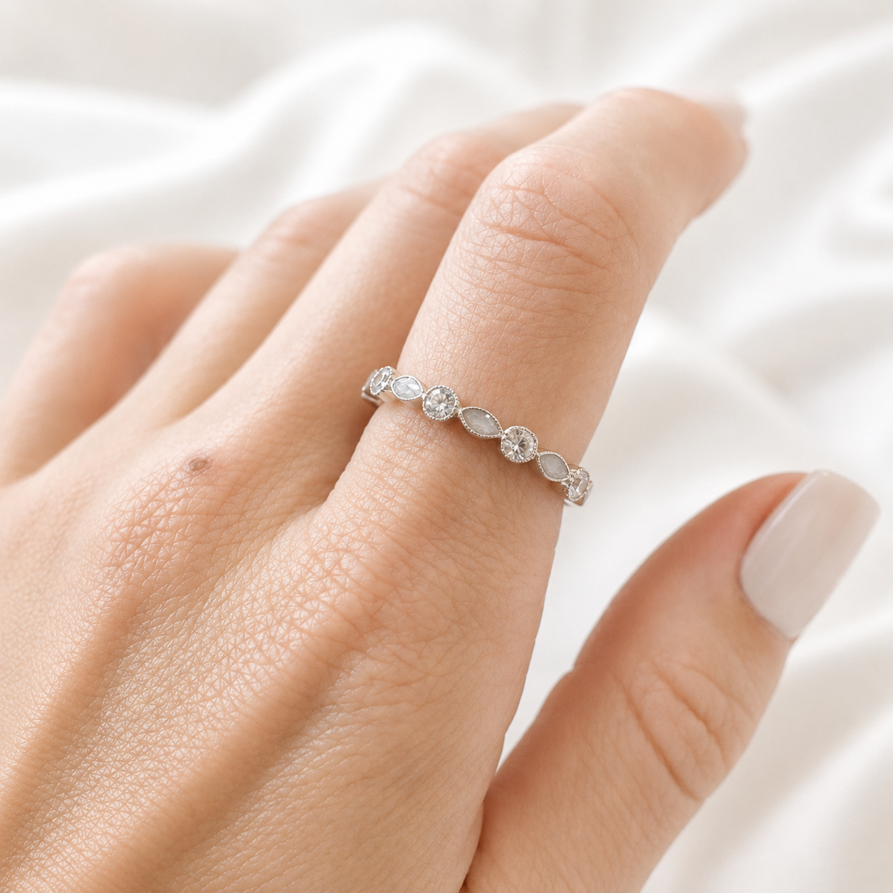 Marquise Gem Eternity Half Band
