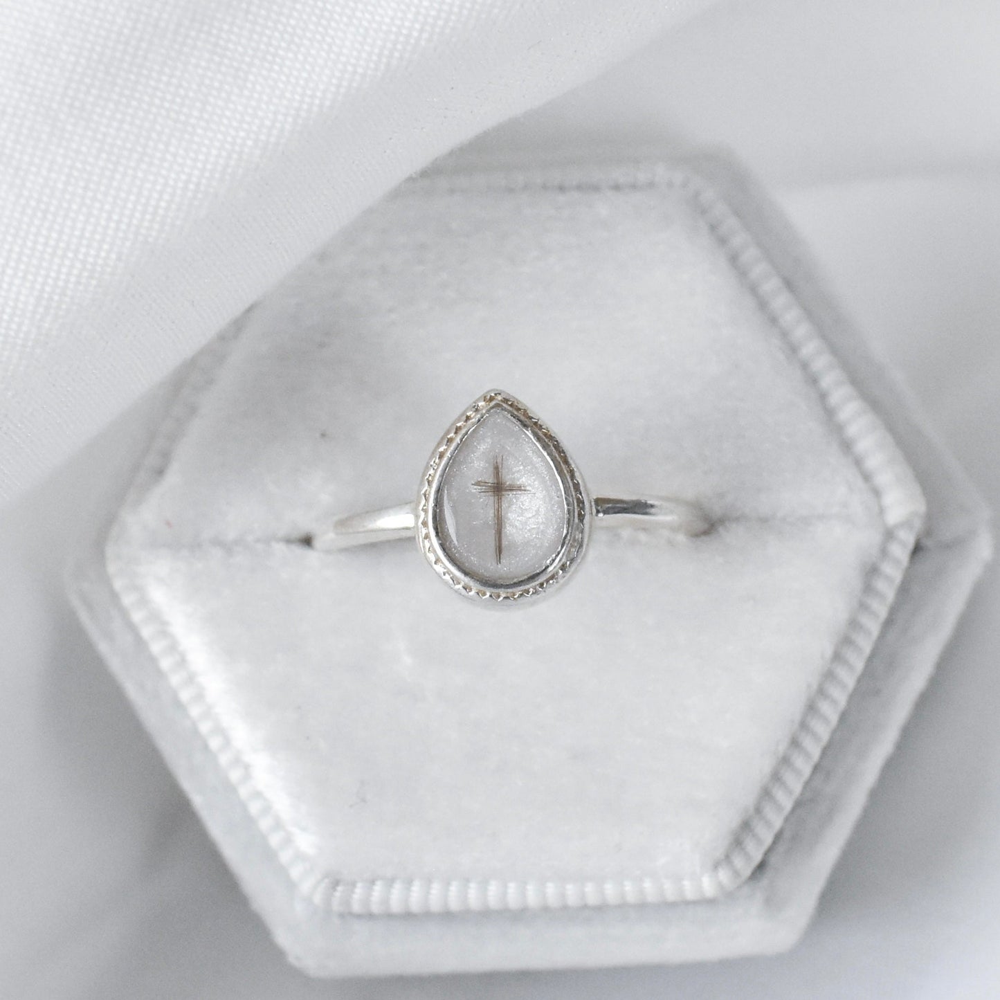 Textured Teardrop Ring