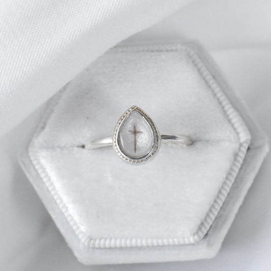 Textured Teardrop Ring