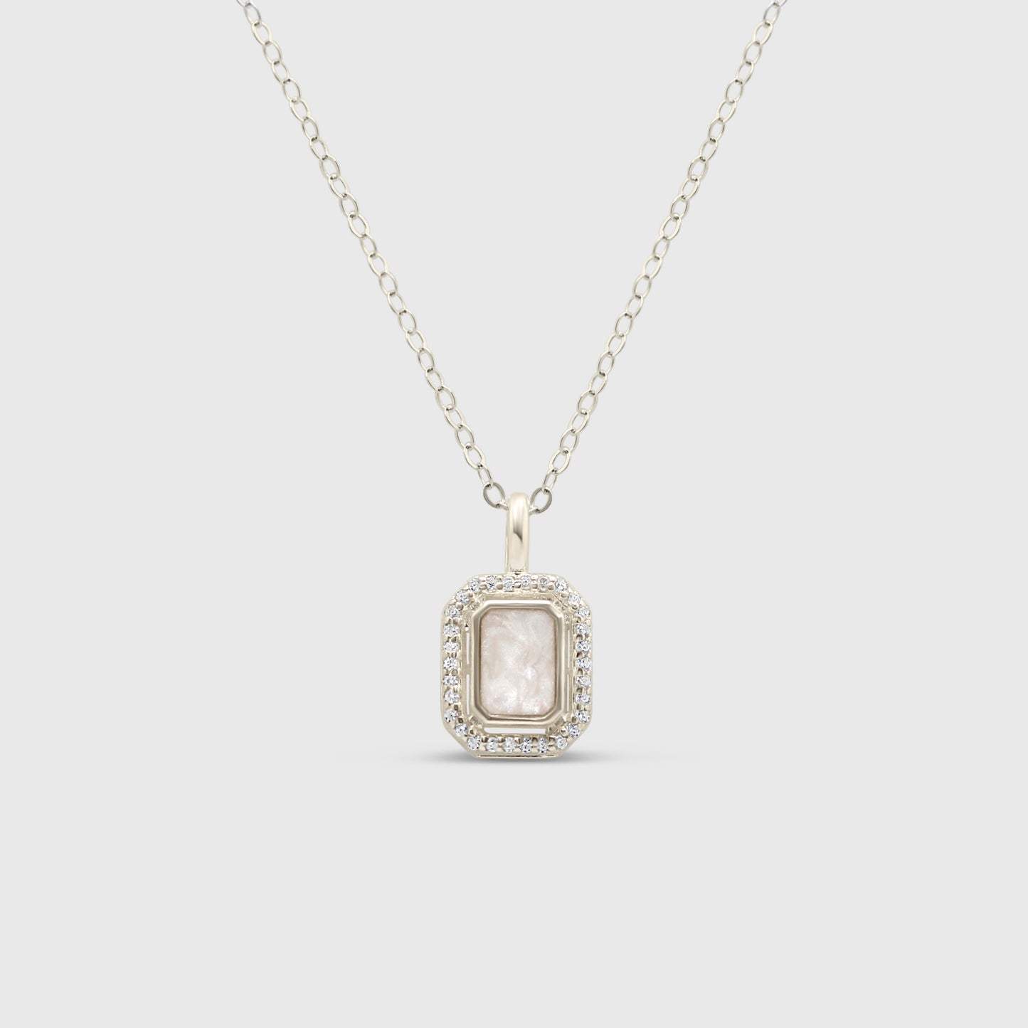 Rectangle Halo Necklace