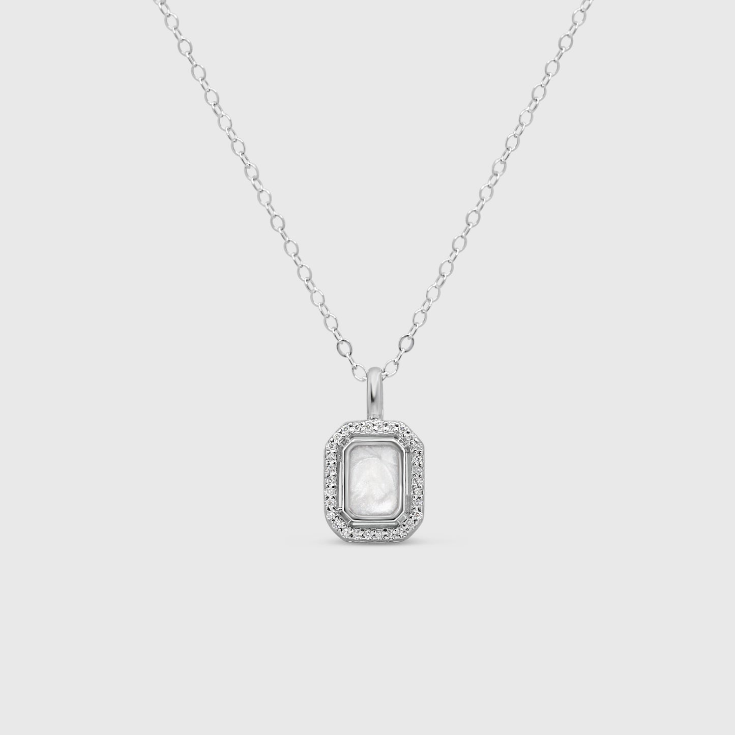 Rectangle Halo Necklace