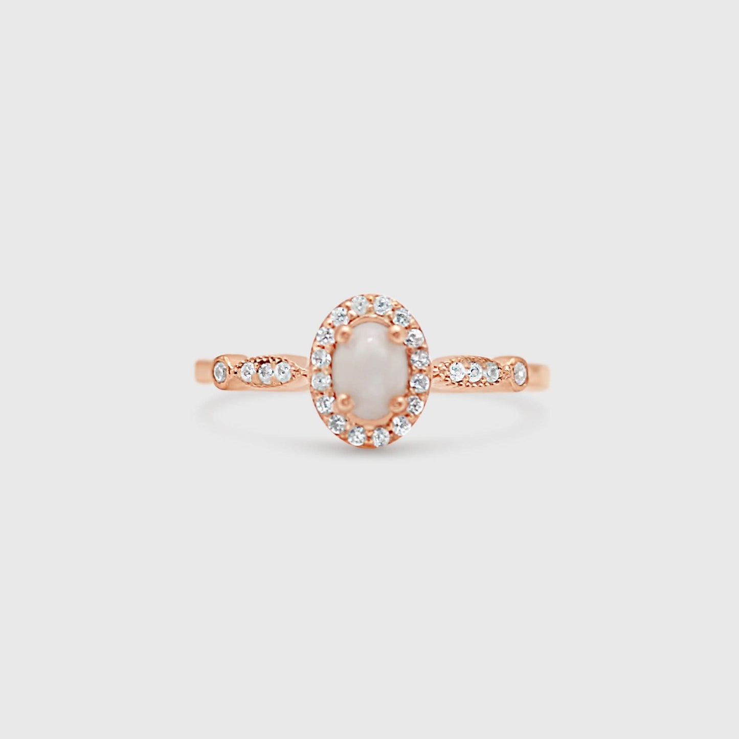 Dainty Oval Gemstone Ring