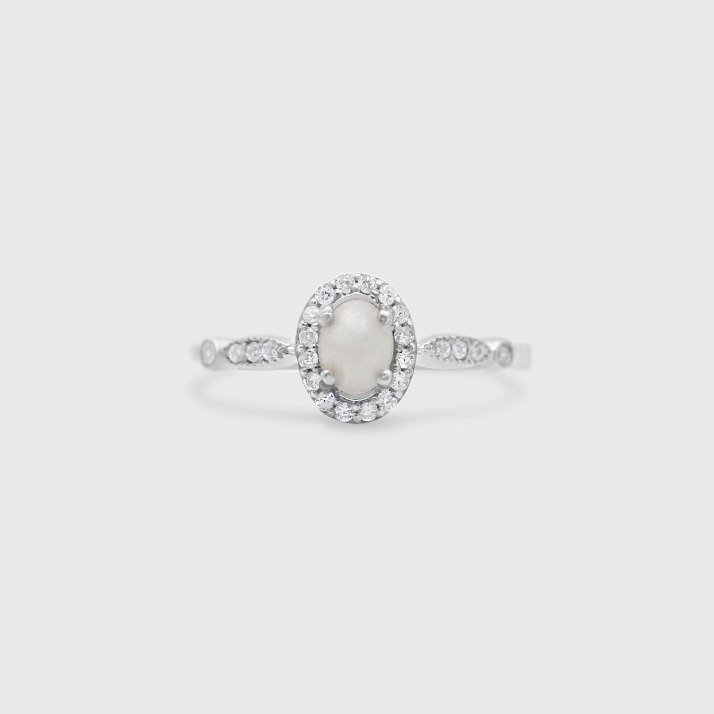 Dainty Oval Gemstone Ring