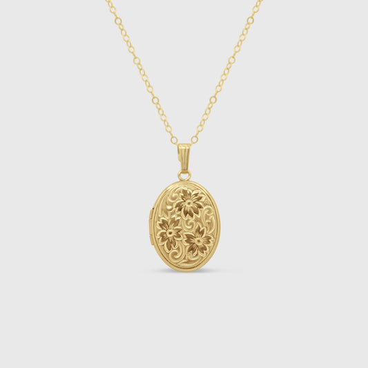 Vintage Floral Locket Necklace
