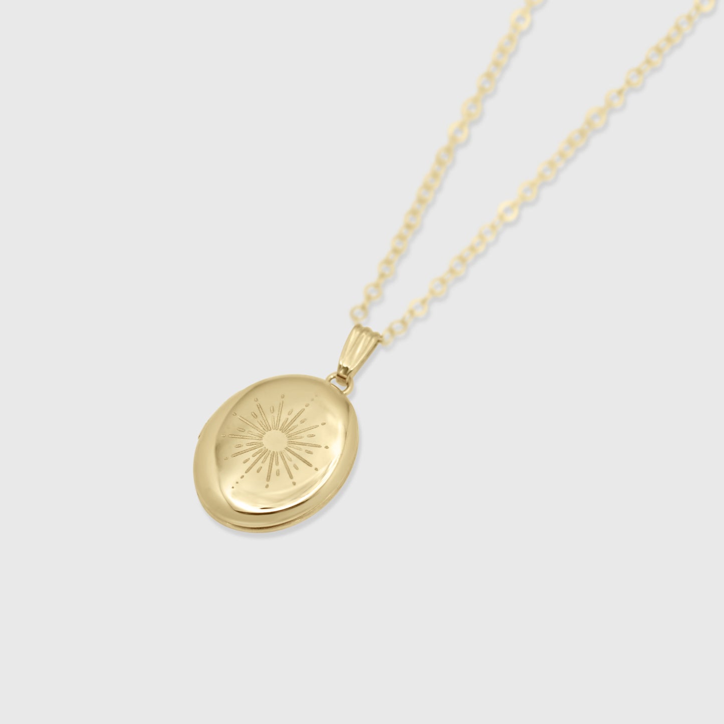 Sun Burst Locket Necklace