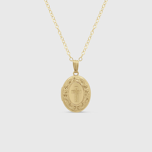 Vintage Cross Locket Necklace