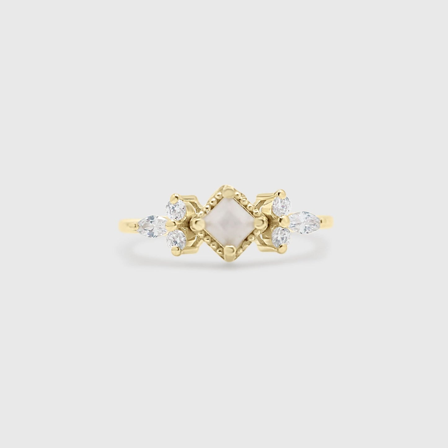 Dainty Square and Marquise Ring