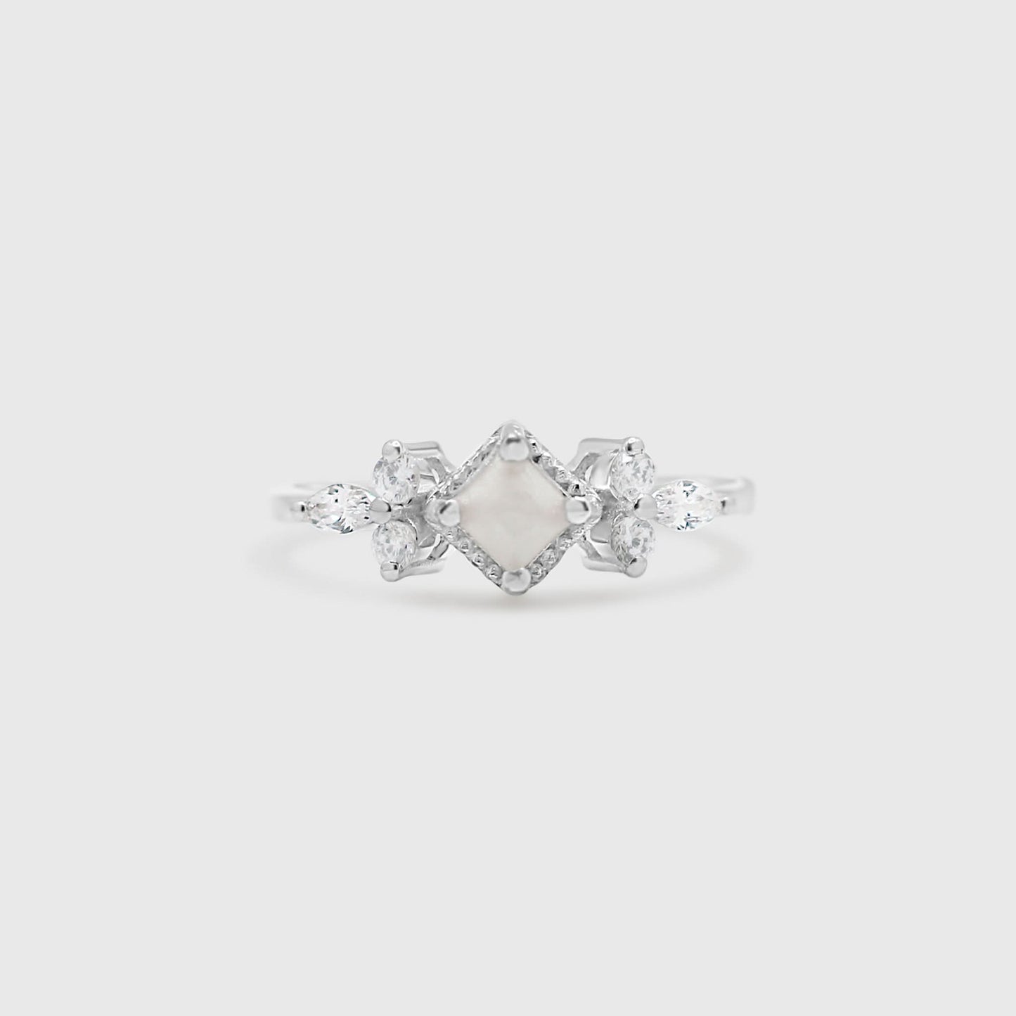 Dainty Square and Marquise Ring