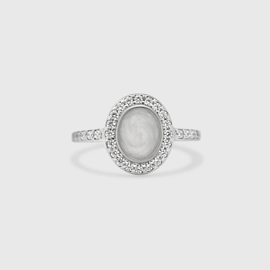Oval Gemstone Band Ring

