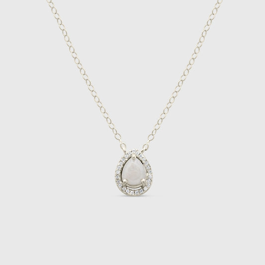 Teardrop Halo Gem Necklace - Memorial Diamond Collection