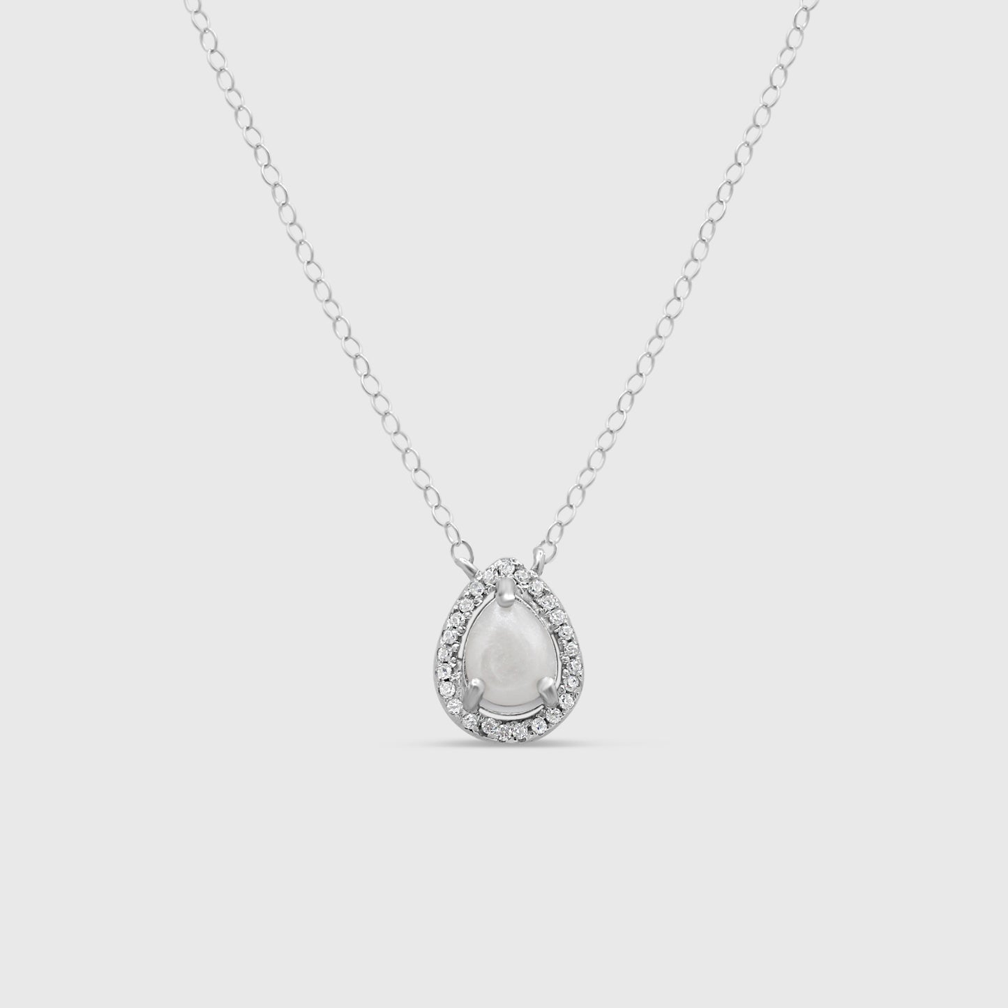 Teardrop Halo Gem Necklace