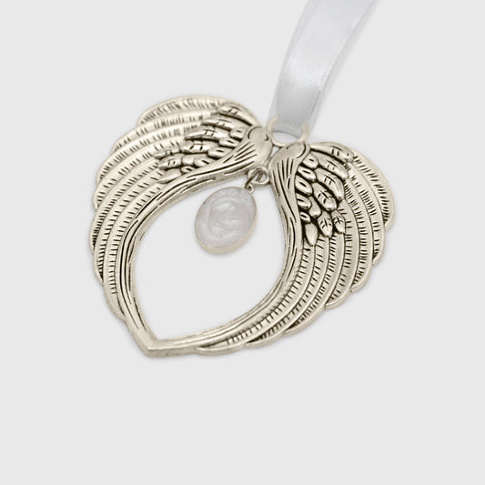 Silver Angel Wings Ornament