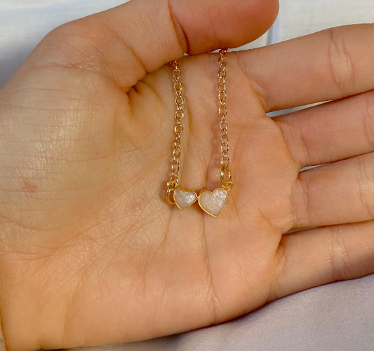Gold Double Heart Necklace