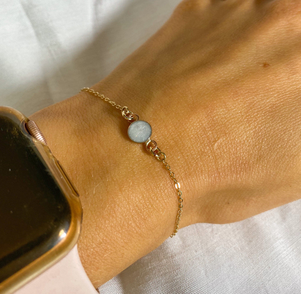 Solid 14k Gold Cremation Ashes Bracelet